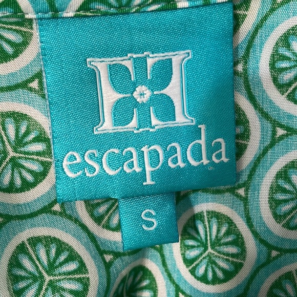 ESCAPADA v-neck tunic in aqua, green & white, small, EUC - Picture 6 of 10